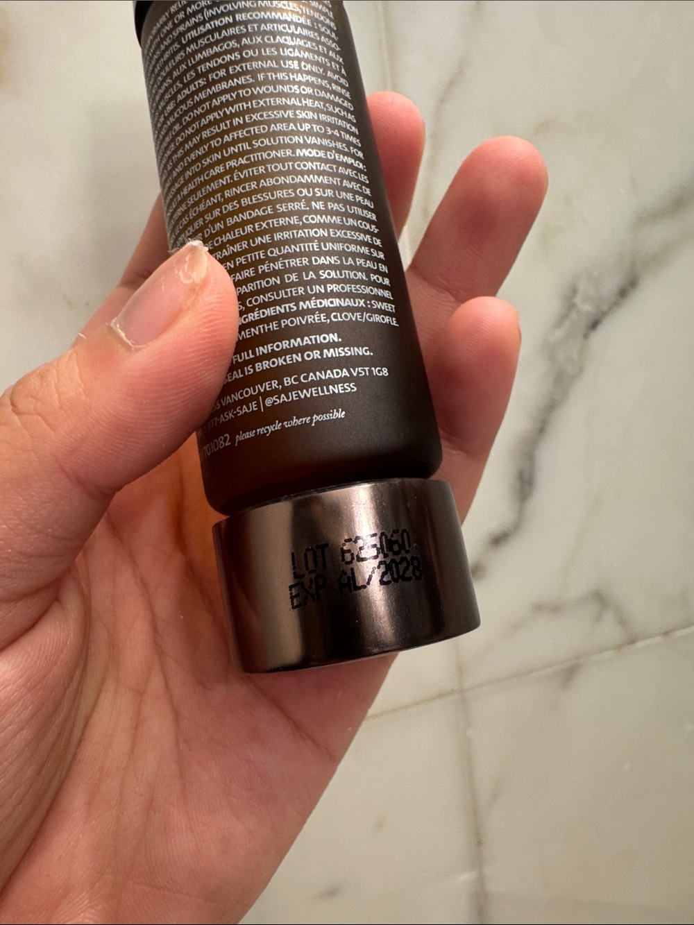 Saje Extra Strength Pain Remedy Oil - Beige and Gold Accent - Picture 5 of 5